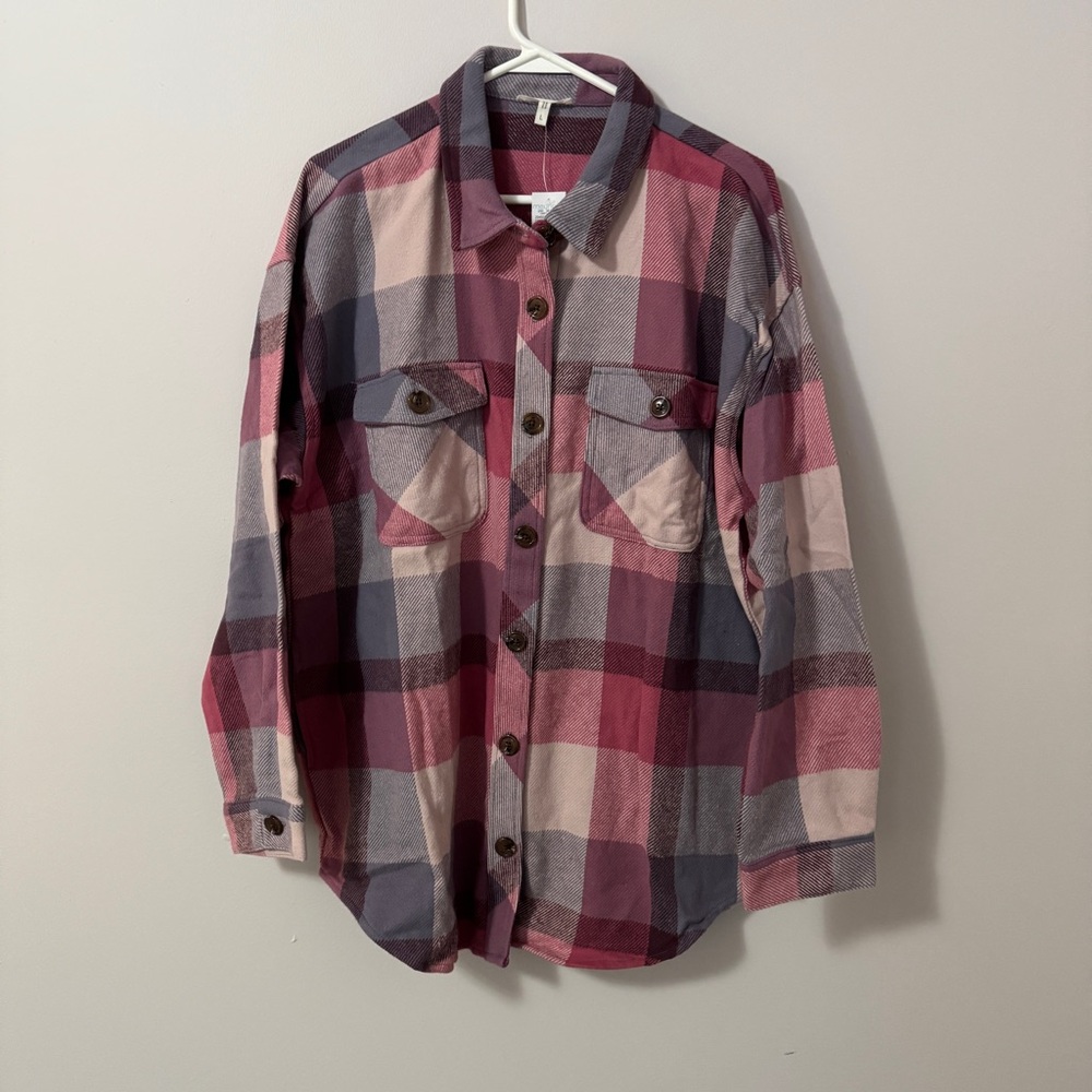 Maurices Multicolor Plaid Button-Down Shirt